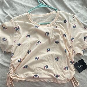 Disney Light Pink Stitch Patterned Tee